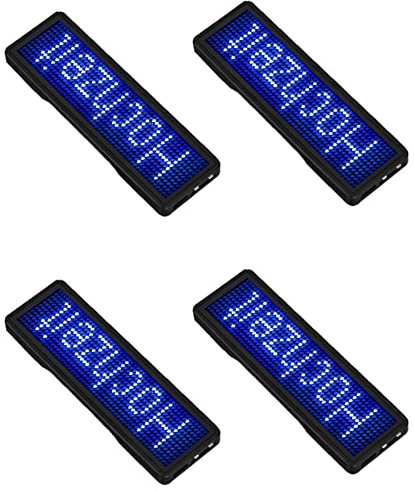 SXYKXYDL 4X Bluetooth LED Namensschild Wiederaufladbares Leuchtschild DIY Programmierbares Scrolling Message Board Display LED, Typ 5