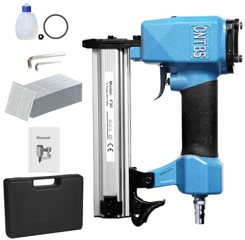 Fyearfly Pistolet à Ongles Pneumatique F30, Kit d'Agrafeuse à Air Comprimé à Impact, Compatible avec les Clous F10/F15/F20/F25/F30, Outil de Travail du Bois, avec 1000 Clous F30