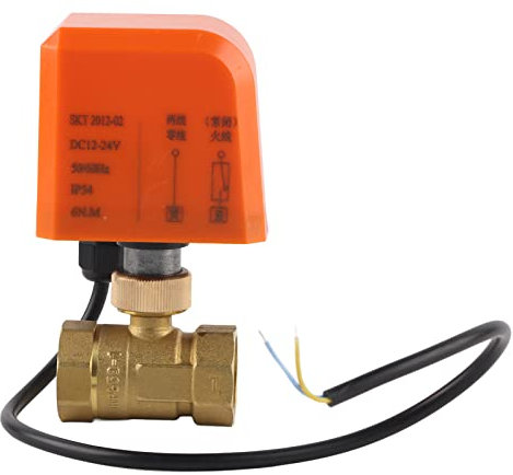 MUNEFE Motorisierter Kugelhahn, elektrischer DN20-Kugelhahn aus Messing, 2-Draht-Messing-Kugelhahnzubehör für verschiedene Anwendungsbereiche