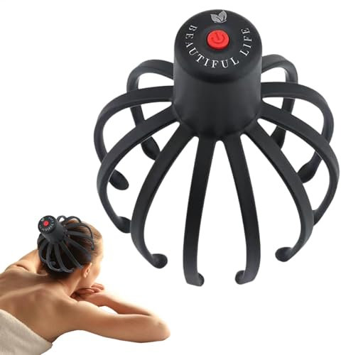 Head Massager Scalp, Kopfmassage Spinne, Octopus Elektrisches Kopfmassagegerät Zum Stressabbau, 360-Grad-Kopfmassagegerät Mit 3 Modi, Kabelloser Tragbarer Kopfkratzer Zur Spannungsabbau