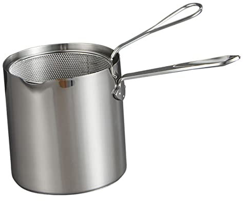 Cabilock Sartén De Acero Inoxidable con Cesta para Freír Profunda para Cocina Ahorra Aceite y Fácil De Usar