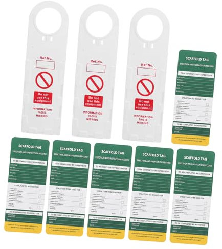 Didiseaon Equipment Maintenance Label Step Ladder Safety Labels Weatherproof Inspection Tags for Industrial Machinery Supplies Fire Extinguisher Tags
