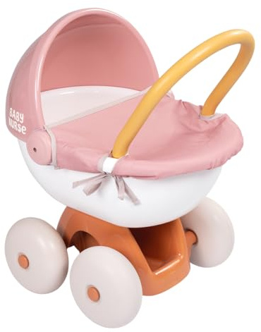 Smoby - Baby Nurse - Carrozzina Cuddle - Per neonati e bambole fino a 42 cm - Ruote silenziose - Contenitore portaoggetti - Tessuto lavabile - Materiale riciclato - Dai 18 mesi - Prodotto in Francia