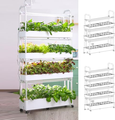 Sistema di Coltivazione idroponica Smart Hydroponics Growing System-TEM con Luce LED, Torre idroponica da 48/64/90/120 Fori, Sistema di Coltivazione idroponica per Giardino Interno, per frut