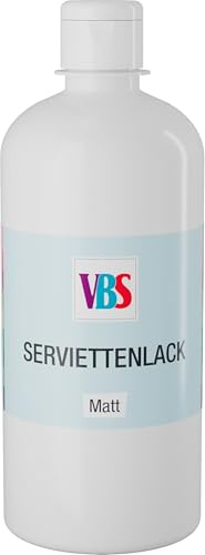 VBS Serviettenlack Matt für Pappe Stein Terrakotta Holz 100 ml Transparent Lichtecht Wasserfest Geruchsneutral Wasserbasis Pinselauftrag 500 ml