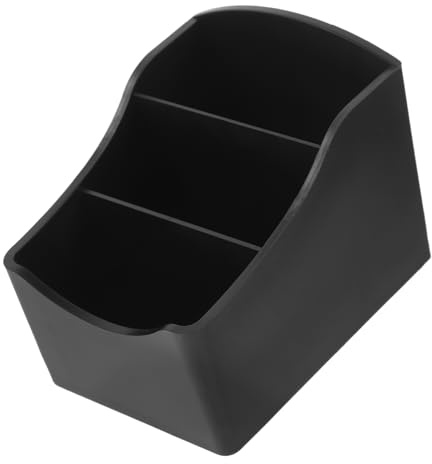 iplusmile Organizador de Bolsitas de Café y Azúcar Caja Dividida de Abs Negro Soporte Resistente para Sobres de Condimentos y Té para Barra de Café y Escritorio