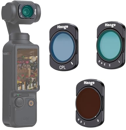 Haoge Pocket 3 Magnetic UV Filter for DJI Osmo Pocket 3 Creator Combo,Multi-Coated Lens Protect Filter,Lightweight Action Camera Accessories (ND2-32+ND64-512+CPL)