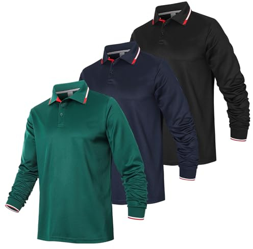 Gaiatiger 1/3/5 Pack Mens Polo Shirts Moisture Wicking Tops Golf Shirts | Mens Polo Shirts,Golf Shirts,Sports Polo Shirts,Short Sleeve Shirt,Breathable,Packs of Shirts,Work Polo T Shirts,Casual Tops