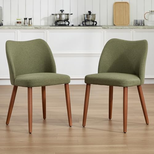 chairus 2PCS Sillas de Comedor Minimalista con Patas Madera, Verde