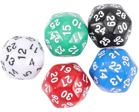 Didiseaon 5 pezzi Dadi Poliedrici Facce Acrilico per Giochi da Tavolo e Feste Gioco Educativo e Accessorio Divertente per Adulto