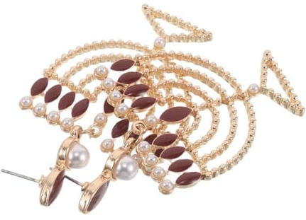 GLEAVI Boucles D’oreilles Pendantes Fantaisie en Alliage de Zinc Pierres Brillantes Scintillantes – Paire Rouge de Chandelier de Hanoukka – Accessoires Festifs Légers pour Célébrations