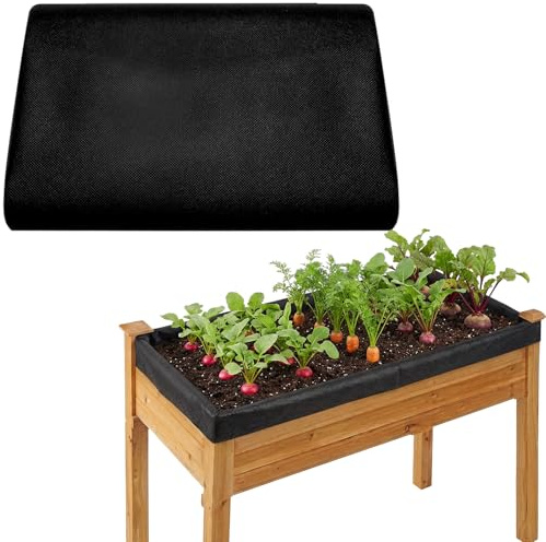 wayiok Fabric Liner for Large Veg Trough Planter Outdoor, Raised Bed Liner Non Woven Garden Bed Liners Heavy Duty Plant Grow Bags, Keeps Soil Contained and Water Drained, 2.9 * 1.6M (Large)