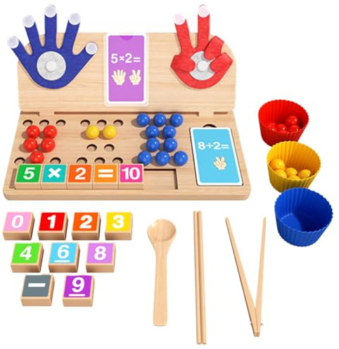 dzqad Matemáticas Manipulativos,Juego de Ensartar y Emparejar Cuentas,Juguete de Contar y Clasificar por Colores - para niños y niñas de 3+ años, Aprendizaje de matemáticas, Preescolar, jardín de