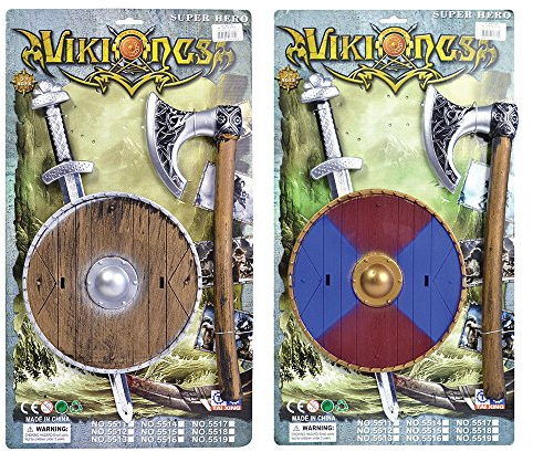 Bristol Novelty BA404 Viking Sword/Shield Age 14+ and Axe Set, Unisex-Adult, One Size