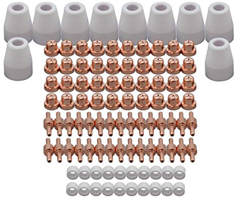 RIVERWELD PT-31 LG-40 JG40 Plasma Cutting Torch Consumables Standard Tips Nozzle 18866 Electrode 18205 Shroud Shield Ceramic Cup 18204 Fit Cut 40 50 CT-312 Plasma Cutter 100pcs