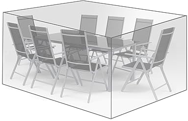 WOLTU Schutzhülle Möbelsets, 250x210x90 cm, Abdeckung für Gartenmöbel, Abdeckhaube aus PE, Plane UV-Beständig wasserabweisend Winterfest reißfest, Transparent