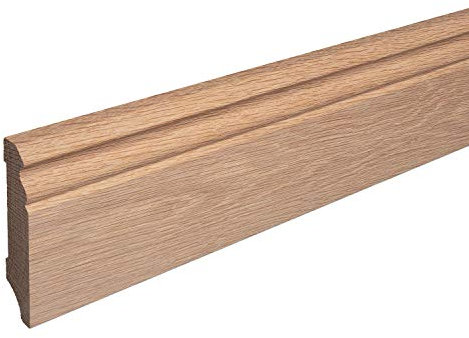 Sockelleiste Massiv Holz Eiche roh geschliffen Hamburger Berliner Profil 80mm