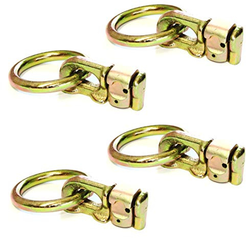 Gripon (Pack of 4) Aluminum L-Track Double Stud Tiedown Fitting with O-Ring 5,000 lb. Capacity