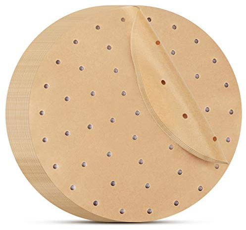 Beasea Air Fryer Round Liners - 12 Inch, 200pcs Unbleached Parchment Paper for Air Fryer and Steaming Basket