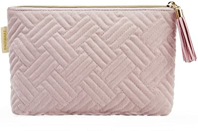 BAGSMART Small Cosmetic Bag, Elegant Roomy Makeup Bags,lipstick pouch,Zipper Pouch,Great Gifts for Women,Travel Waterproof Toiletry Bag Accessories Organizer Gifts (Pink-1 pcs)
