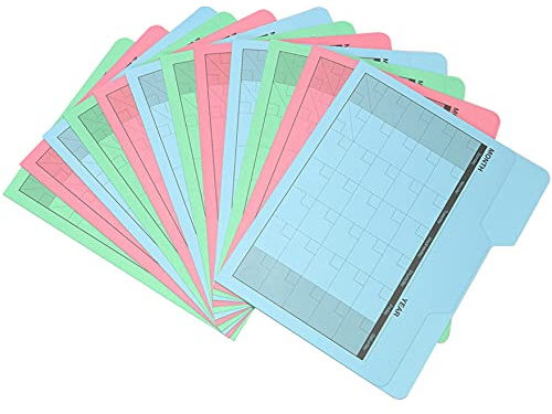 Find It File Folders - Pack of 12 Tabbed, Letter Size Calendar Filing Folders for Office, School and Home Organization, Back to School Supplies for College Students - Assorted Colors
