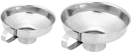 Lot de 2 entonnoirs pour liquides de cuisine - Entonnoir en acier inoxydable pour le transfert de confiture et de haricots