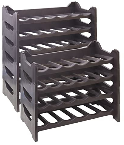 Cantinetta Vino: Portabottiglie Plastica ed Eleganti Portavini per Organizzare e Valorizzare la Tua Collezione. Soluzioni Pratiche e Decorative. (60 Bottiglie, Brown)