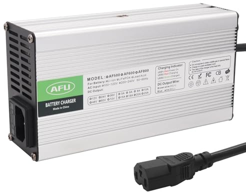 87.6V 5A LiFePO4 Smart Charger with Multiple Safety Protections Suitable with Cooling Fan for 24S 72V LiFePO4 Battery Charger