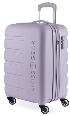 SWISSGEAR Signature Hardside Expandable Carry-On Spinner Luggage, ABS Construction, TSA-Friendly Lock, and Built-In Cupholder, Evening Haze, 19-Inch
