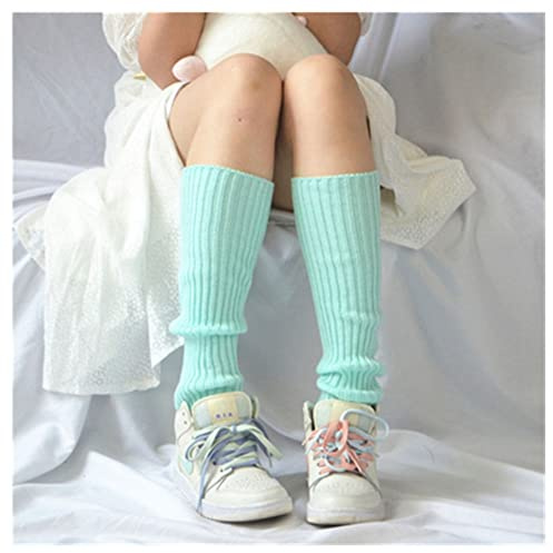 SHTGOI 1 Paar Damen Beinwärmer Winter Crochet Stricken Stulpen Verdicken Warm Beinstulpen Kniestrümpfe Legwarmers Ballettstulpen Leg Warmers 40cm Kniestrümpfe für Tanzen Sport Yoga Hellblau