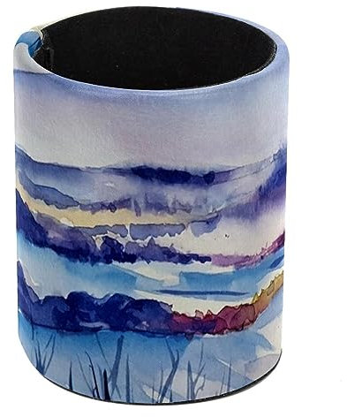 Eslifey Pen Holder Round Pencil Holder for Desk, Provoke Art Digital Landscape Pen Pot Pen Cup Makeup Brushes Holder Stand Display Desk Stationery Organiser for Home Office School