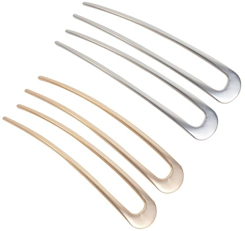 4 Stücke U-Förmig Vintage-Stil Metall-Haargabel, Chignon Pin Hochsteckfrisur, Französische U-förmige Haarnadel, Haarspange Gabelstöcke, U-Form Hair Pin Frisur, Haarnadel aus Metall