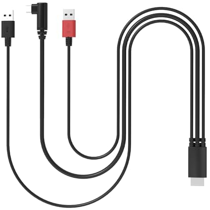Ugee USB C a HDMI + 2USB1.8M Supporta Cavo di Ricarica Rapida Type-C 3 in 1, trasferimento Dati Video Compatibile con tavoletta Grafica UE12 e UE12 Plus con Display