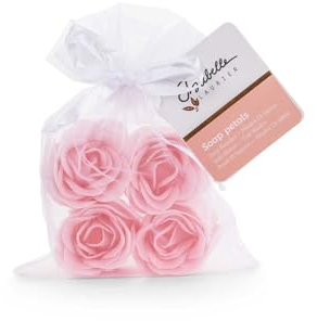 Isabelle Laurier - Set mit 4 Baderosen in einem Organza-Beutel – Konfetti Rosenblüten mit 98% natürlichen Inhaltsstoffen – Geschenk für Damen