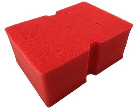 SSIMOO Esponja de Rejilla de Espuma Suave y Duradera, Corte Transversal Grande, Absorbente sin Enjuague, fácil Agarre, Herramientas de Lavado de Autos sin arañazos (Color : 1 Red Sponge)