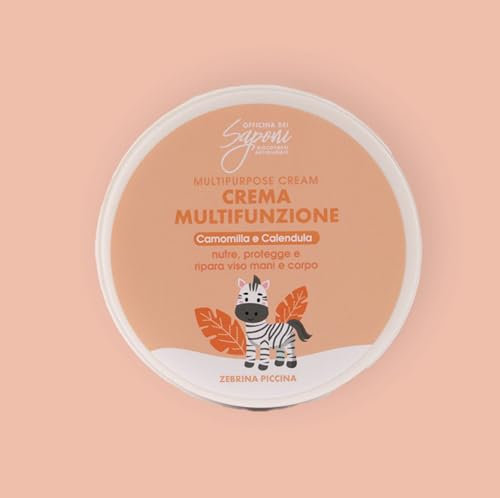 Officina dei Saponi Multifunktionscreme für Kinder, Kamille und Ringelblume, vegan, 150 ml