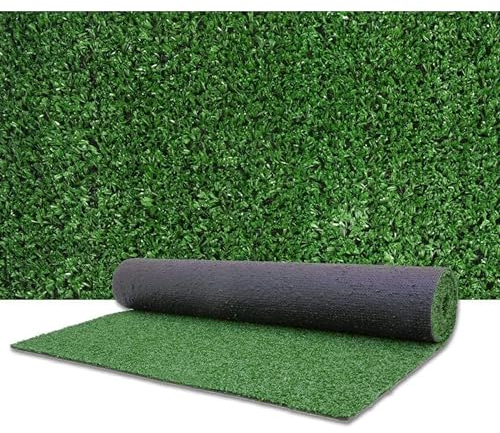 Kunstrasen 10x1m, Höhe 7mm, grüner Rollrasen , Rasenteppich aus PE, Drainageboden aus PP, Dichte 52500 Fäden/m², robust und sicher, Kunststoffrasen für Haustiere, für Garten, Terrasse, Schwimmbäder