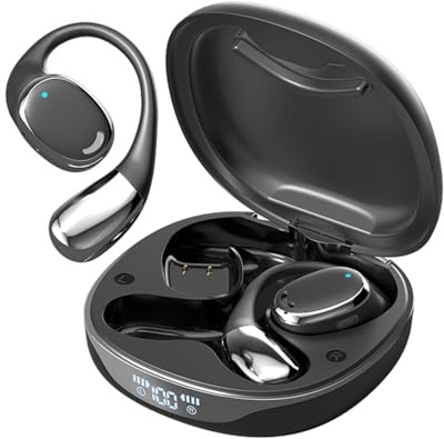 Open Ear Gym Running Headphones Wireless Over Ear Earbuds Bluetooth 5.4 with Ear Hooks Sports OWS Hanging Earphones Wireless Ear Hanging Bluetooth Headset TWS Air Bone Conduction Conducting Headphones