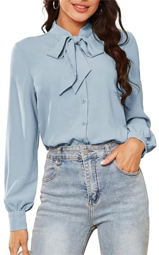 Kate Kasin Damen Blusenbody Elegant V-Ausschnitt Langarm Blusen Casual Business Outfit Blusen Tops