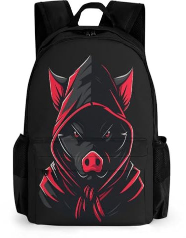 TNFHSOFT Farbige Schweine Schulrucksack Farbige Schweine Schultasche Junge Mädchen Rucksäcke Schulranzen Teenager Damen Herren Kinderrucksäcke 42x30.5cm