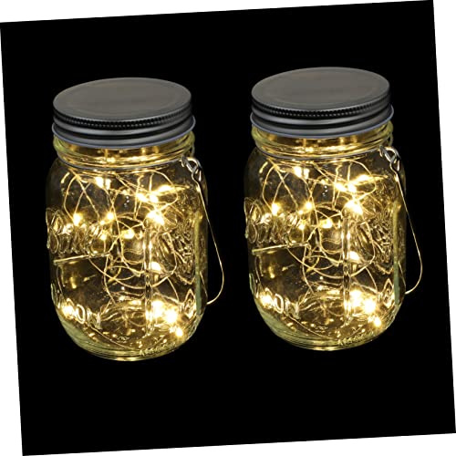 SEWOART 2pcs Decorative Jar Light Outdoor Garden Lamps Luminous Glass Bottle Hanging Lamps Bottle Lights