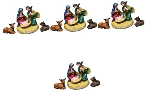 Garneck 12 STK Jesus-Ornament Jesus Krippe Figur Jesus-skulptur Weihnachtsschmuck Religiöser Schmuck Tierfiguren Weihnachtssto Krippe Drinnen Maria Figur Harz