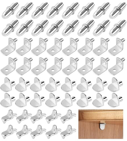 TIANCONGYUN 120 Regalbodenträger, 4 Arten von Einlegeboden Halter, Metall Regalbodenhalter, Bodenträger für Einlegeböden, Schränke und Garderoben