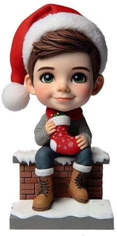 Individuelle Wackelkopf-Figur, 15,2 - 20,3 cm, basierend auf Ihrem Gesichtsfoto, weibliche Weihnachtsfigur, personalisierter Wackelkopf als Vatertag zum Muttertag oder Freund