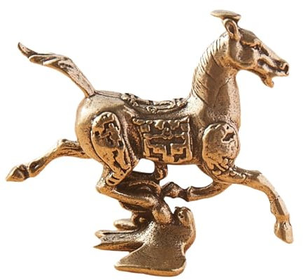 Colcolo Messing-Skulptur „Galoppierendes Pferd“, Kupferskulptur, Miniatur-Skulptur, Figur, Sammlerstück, Briefbeschwerer für Auto, Zuhause, Büro,
