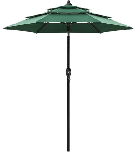 BOWEKAM Home & Garden Gartenschirm 3-stöckig mit Aluminiumstange grün 2m-Möbelwahl