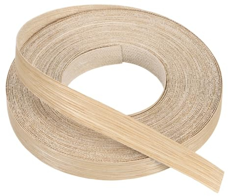 PATIKIL Cinta de borde de roble blanco, 3/4 pulgadas x 49.2 ft Cinta de haya preencolada flexible para borde de madera contrachapada con adhesivo Hot Melt para restauración de muebles