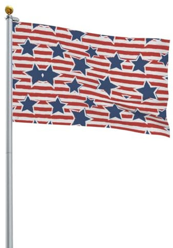 Rote weiße Sternstreifen-Flagge, Druck, dekorative Gartenflagge, einseitige Hofflaggen für den Außenbereich, Bauernland, Hof, Rasen-Dekoration