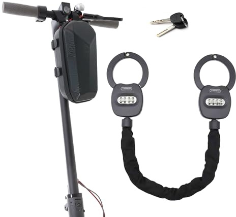 Antivol Trottinette Électrique Locktron – Cadenas Menotte à Code 4 Chiffres, Acier Renforcé 2,1 kg avec Étui, Sécurité Vélo, Scooter, Moto, Poussette, Antivol Sans Clé avec Câble Ajustable