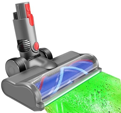 V-Shape Cleaner Head for Dyson V15 V11 V10 V8 V7 Gen5 G5 Animal Absolute - Full-Area Green LED, One Head for Hardwood and Short-Pile Carpet, Anti-Tangle Quick-Release Replacement Part